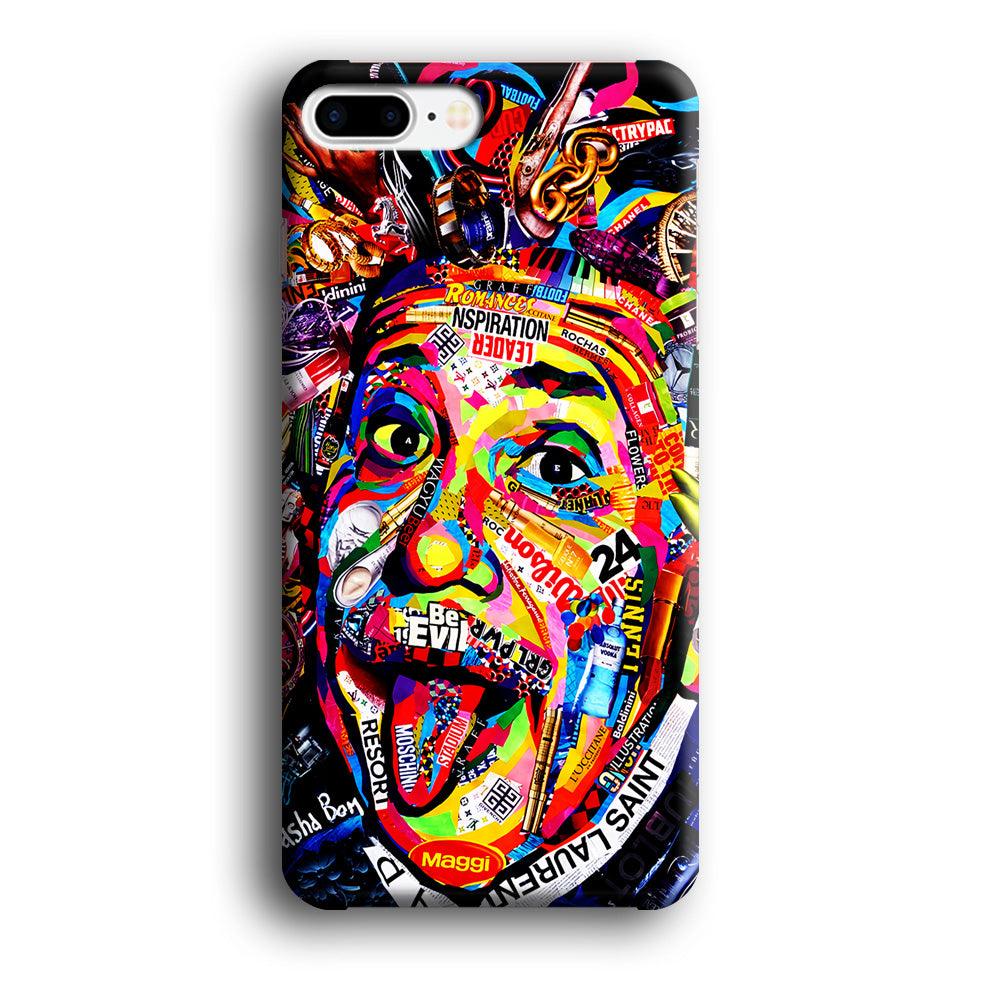 Albert Einstein Art iPhone 8 Plus Case-Plastic / Full Wrap (3D Case)-Xtracase