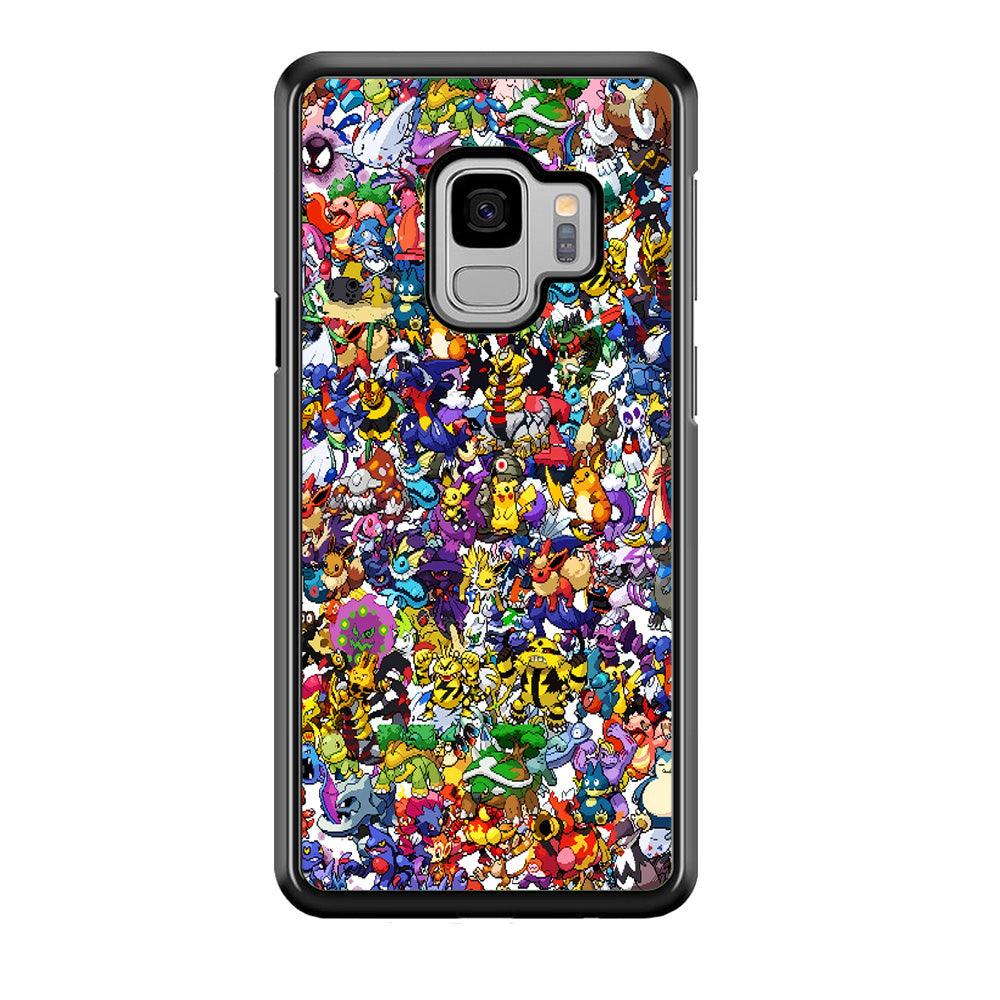 All Pokemon characters Samsung Galaxy S9 Case-Rubber / Black (2D Case)-Xtracase