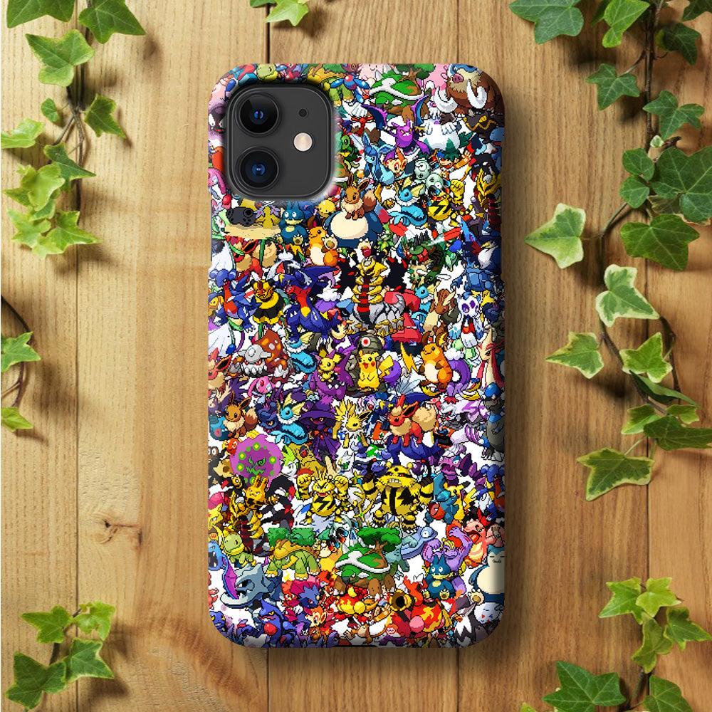 All Pokemon characters iPhone 11 Case-Plastic / Full Wrap (3D Case)-Xtracase