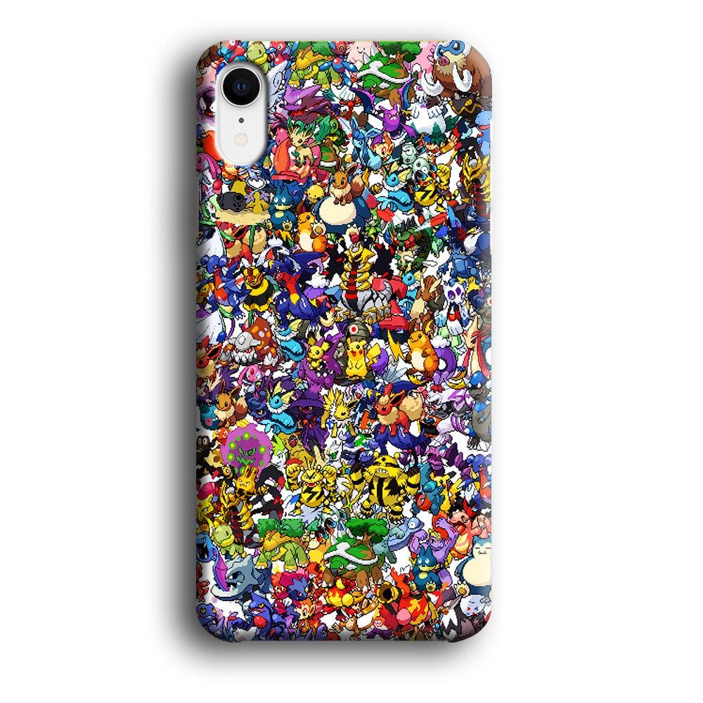 All Pokemon characters iPhone XR Case-Plastic / Full Wrap (3D Case)-Xtracase