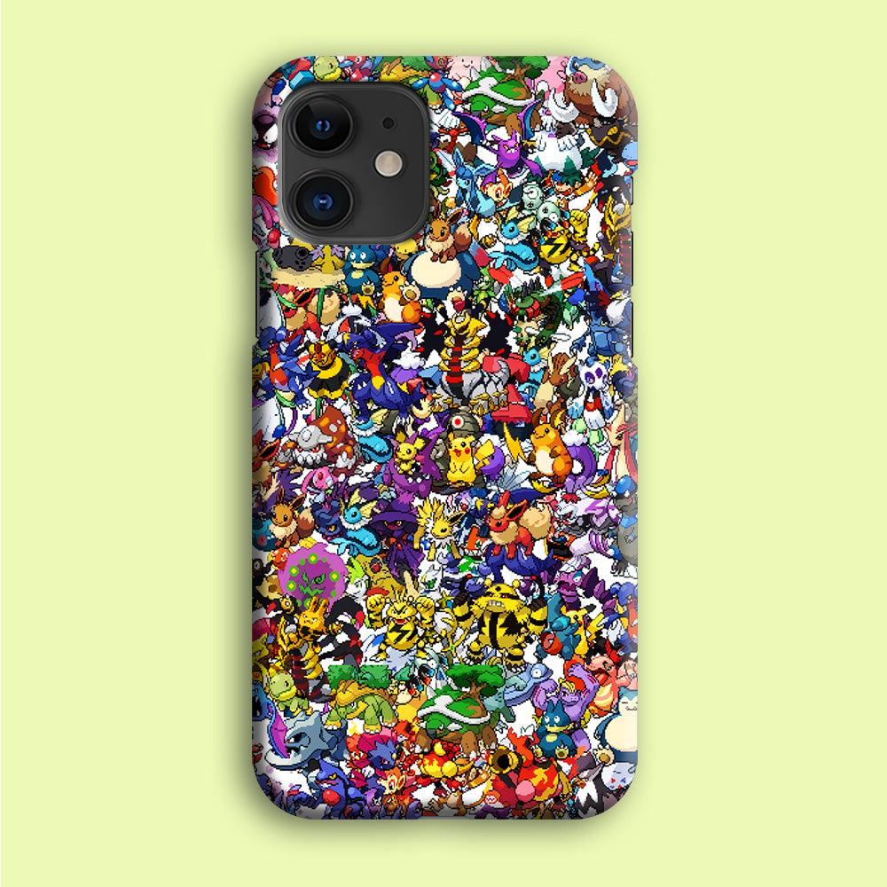 All Pokemon characters iPhone 12 Case-Plastic / Full Wrap (3D Case)-Xtracase