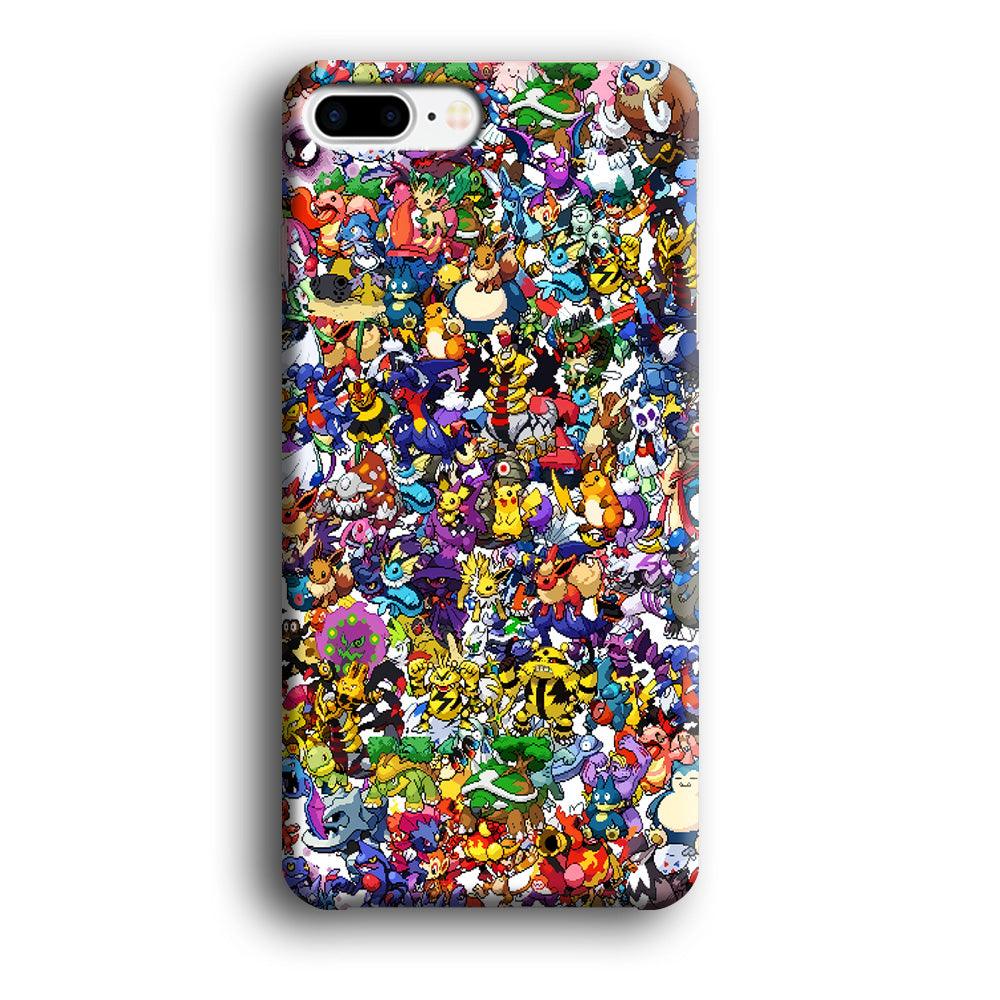 All Pokemon characters iPhone 8 Plus Case-Plastic / Full Wrap (3D Case)-Xtracase