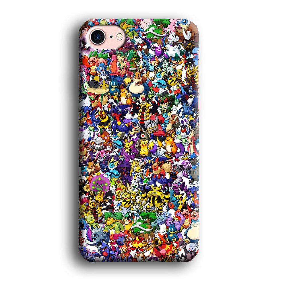 All Pokemon characters iPhone 8 Case-Plastic / Full Wrap (3D Case)-Xtracase