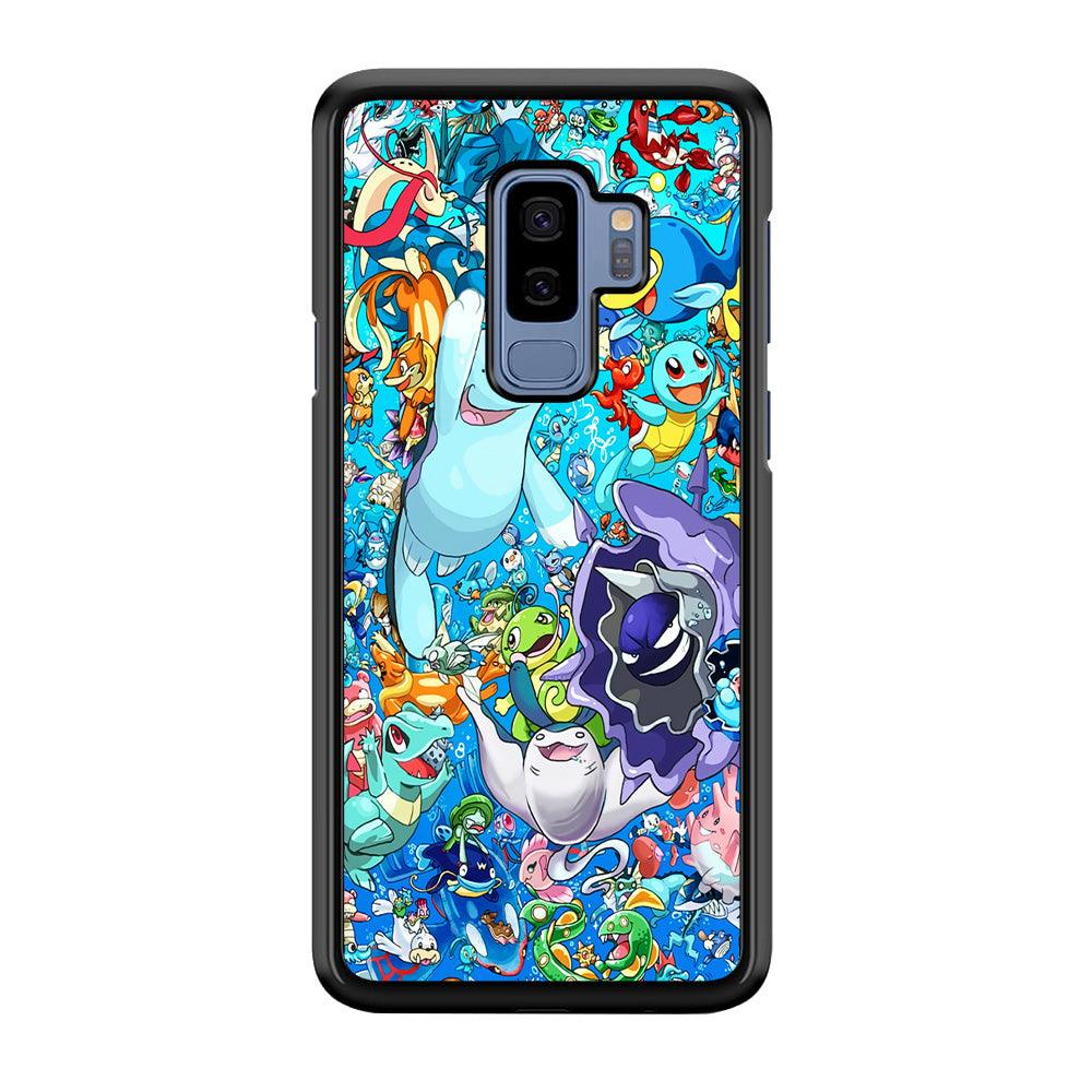 All Water Pokemon Samsung Galaxy S9 Plus Case-Rubber / Black (2D Case)-Xtracase