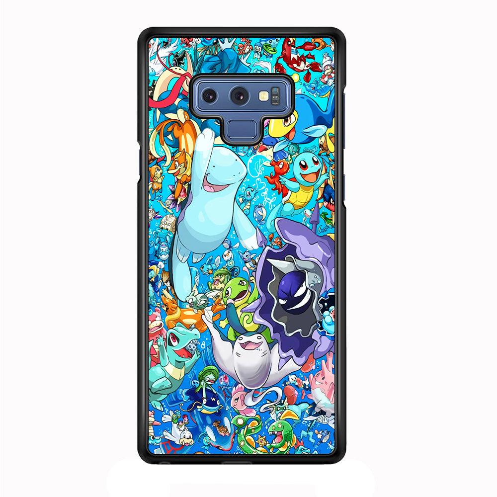 All Water Pokemon Samsung Galaxy Note 9 Case-Rubber / Black (2D Case)-Xtracase