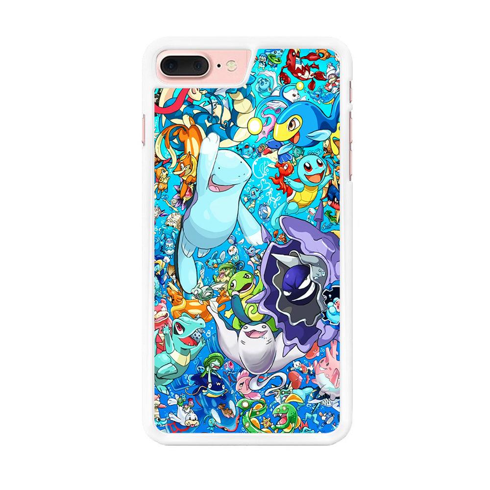All Water Pokemon iPhone 7 Plus Case-Rubber / White (2D Case)-Xtracase