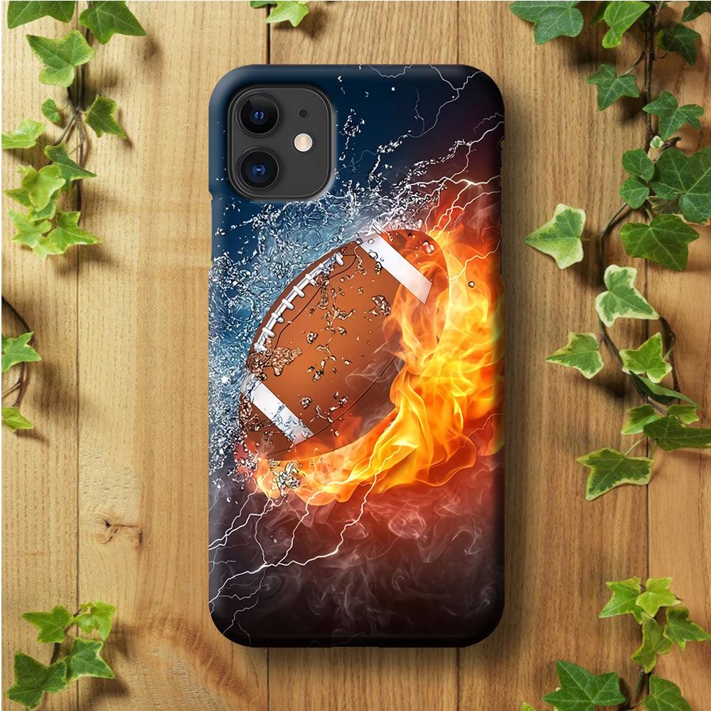 American Football Ball Cool Art iPhone 11 Case-Plastic / Full Wrap (3D Case)-Xtracase