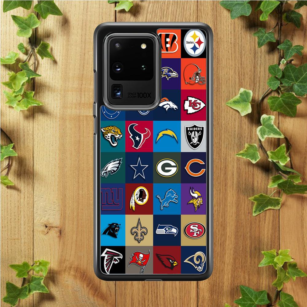 American Football Teams NFL Samsung Galaxy S20 Ultra Case-Rubber / White (2D Case)-Xtracase