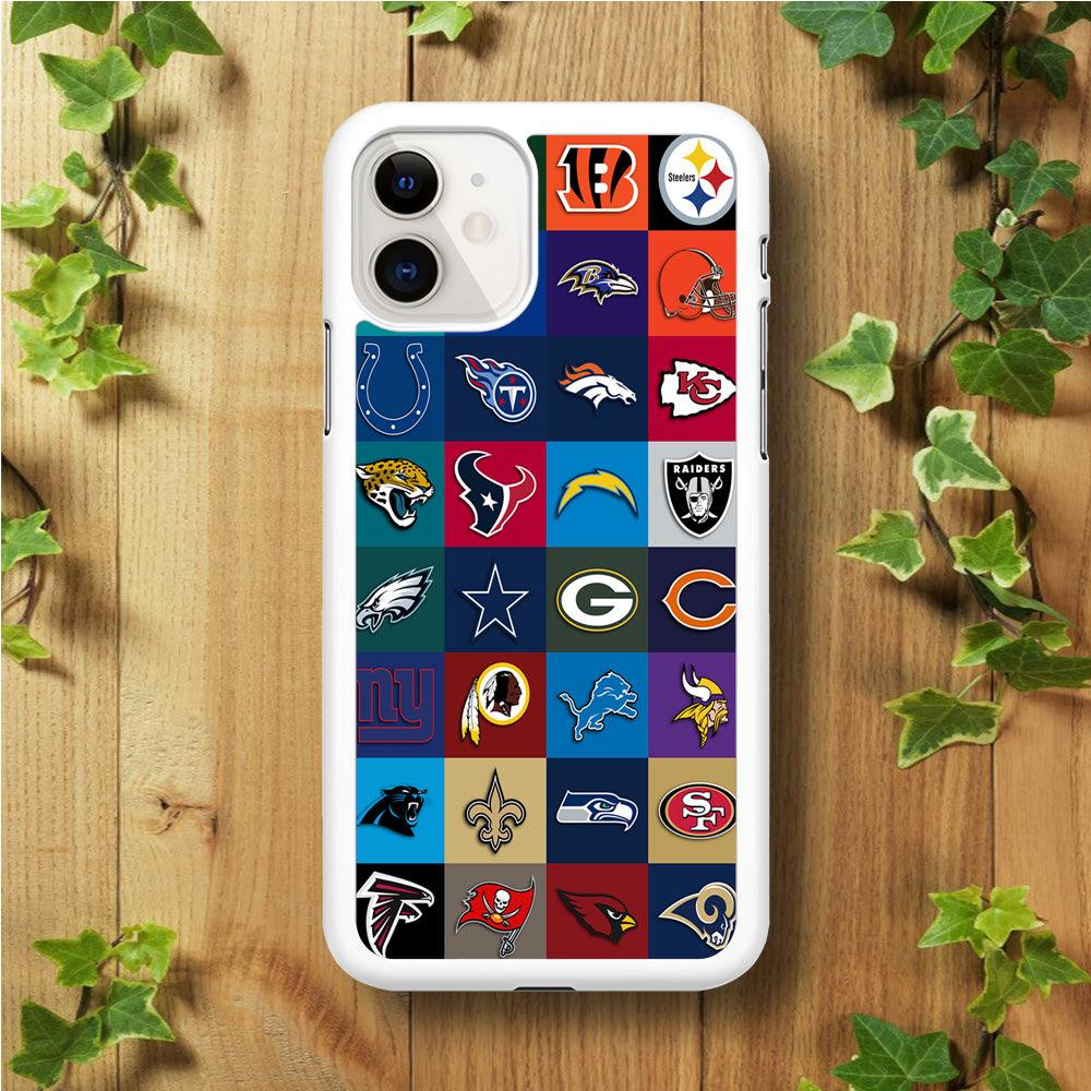 American Football Teams NFL iPhone 11 Case-Rubber / White (2D Case)-Xtracase