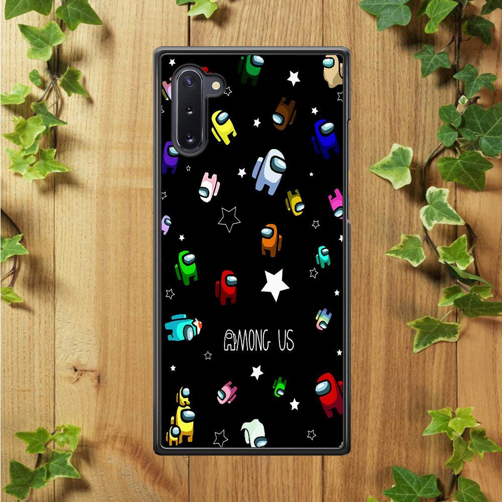 Among Us Star Samsung Galaxy Note 10 Case-Rubber / Black (2D Case)-Xtracase