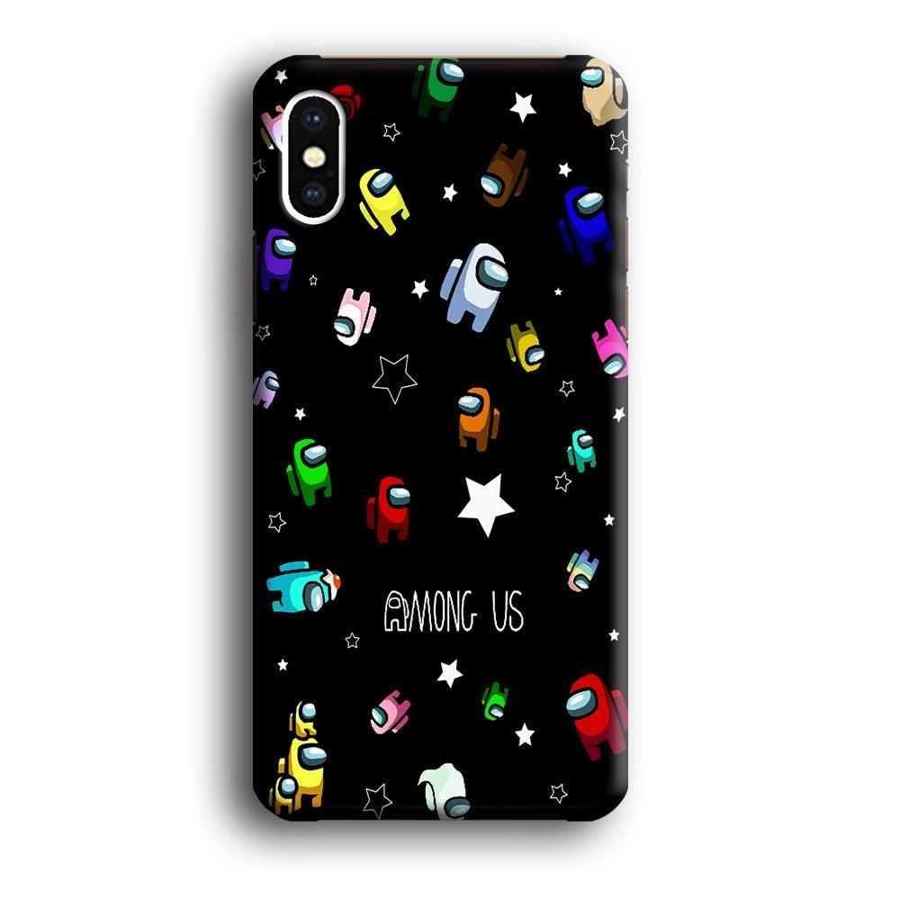 Among Us Star iPhone Xs Case-Plastic / Full Wrap (3D Case)-Xtracase