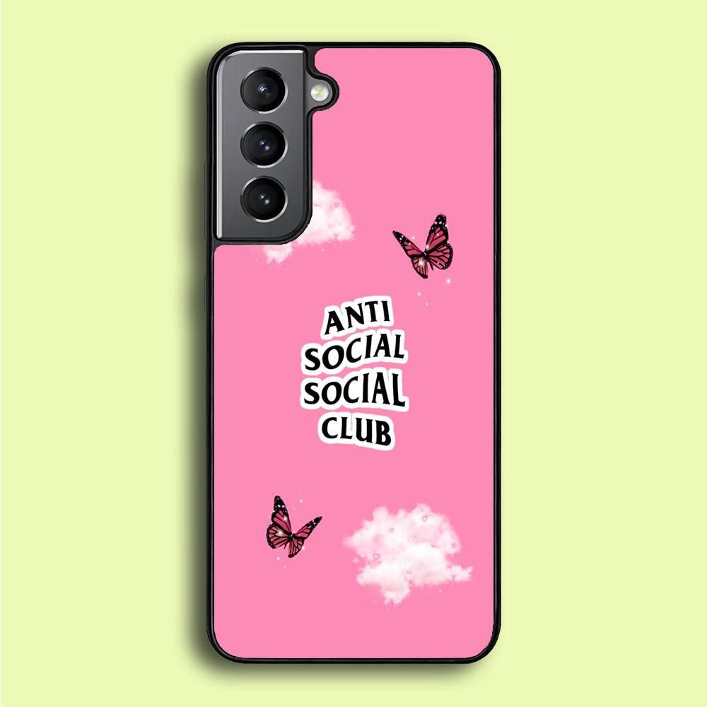 Anti Social Club Pink Samsung Galaxy A16 Case-Rubber / Black (2D Case)-Xtracase