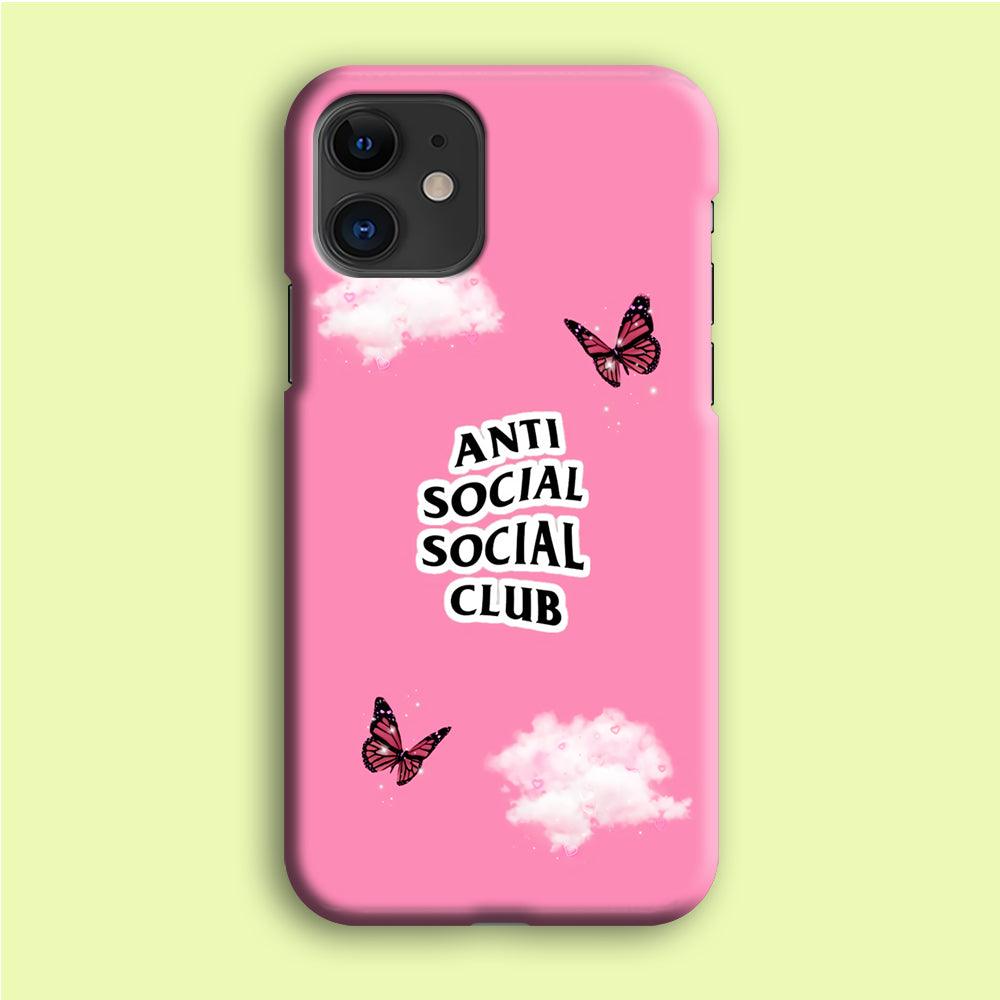 Anti Social Club Pink iPhone 12 Mini Case-Plastic / Full Wrap (3D Case)-Xtracase