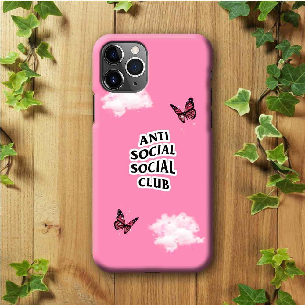 Anti Social Club Pink iPhone 11 Pro Case-Plastic / Full Wrap (3D Case)-Xtracase