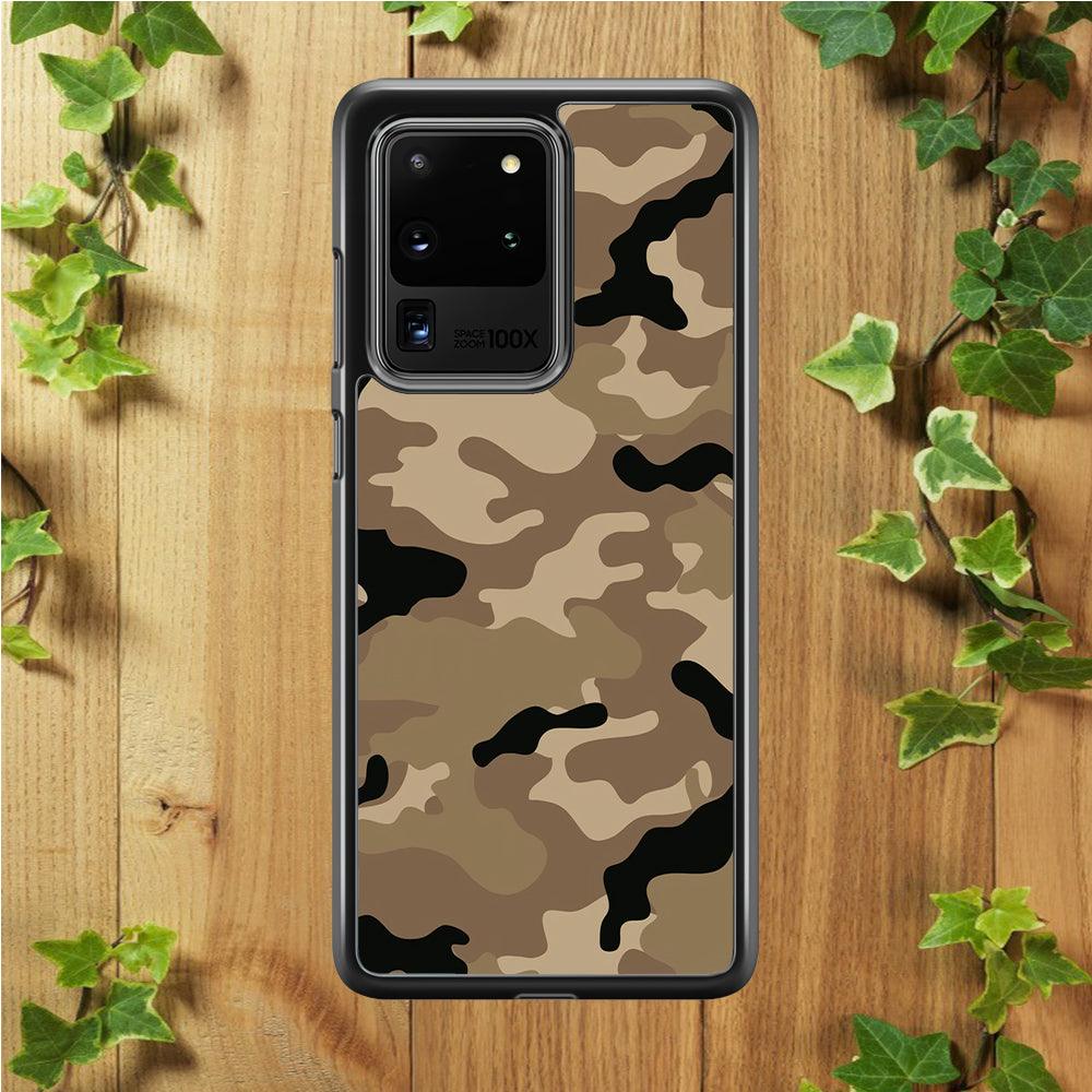 Army Pattern 002 Samsung Galaxy S20 Ultra Case-Rubber / Black (2D Case)-Xtracase