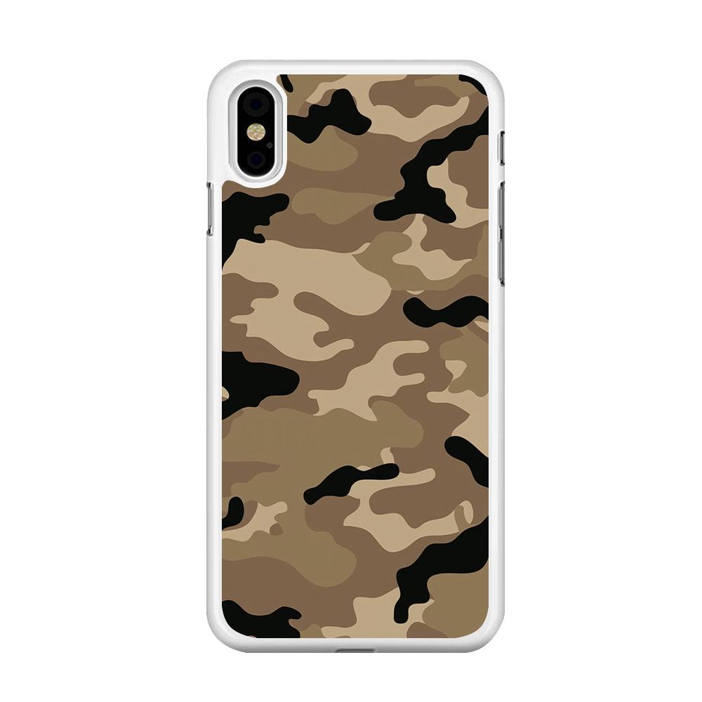Army Pattern 002 iPhone Xs Max Case-Rubber / White (2D Case)-Xtracase