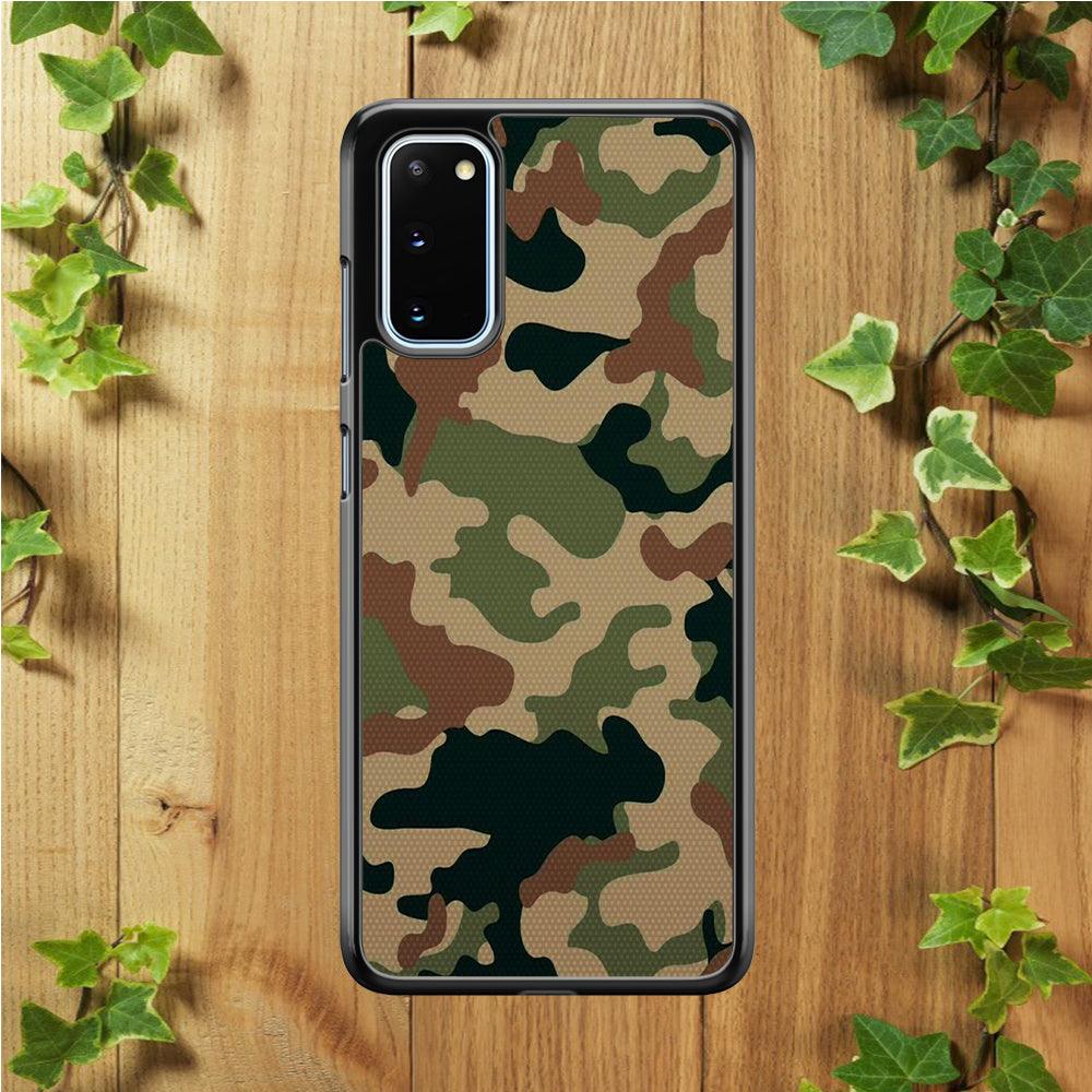 Army Pattern 003 Samsung Galaxy S20 Case-Rubber / Black (2D Case)-Xtracase