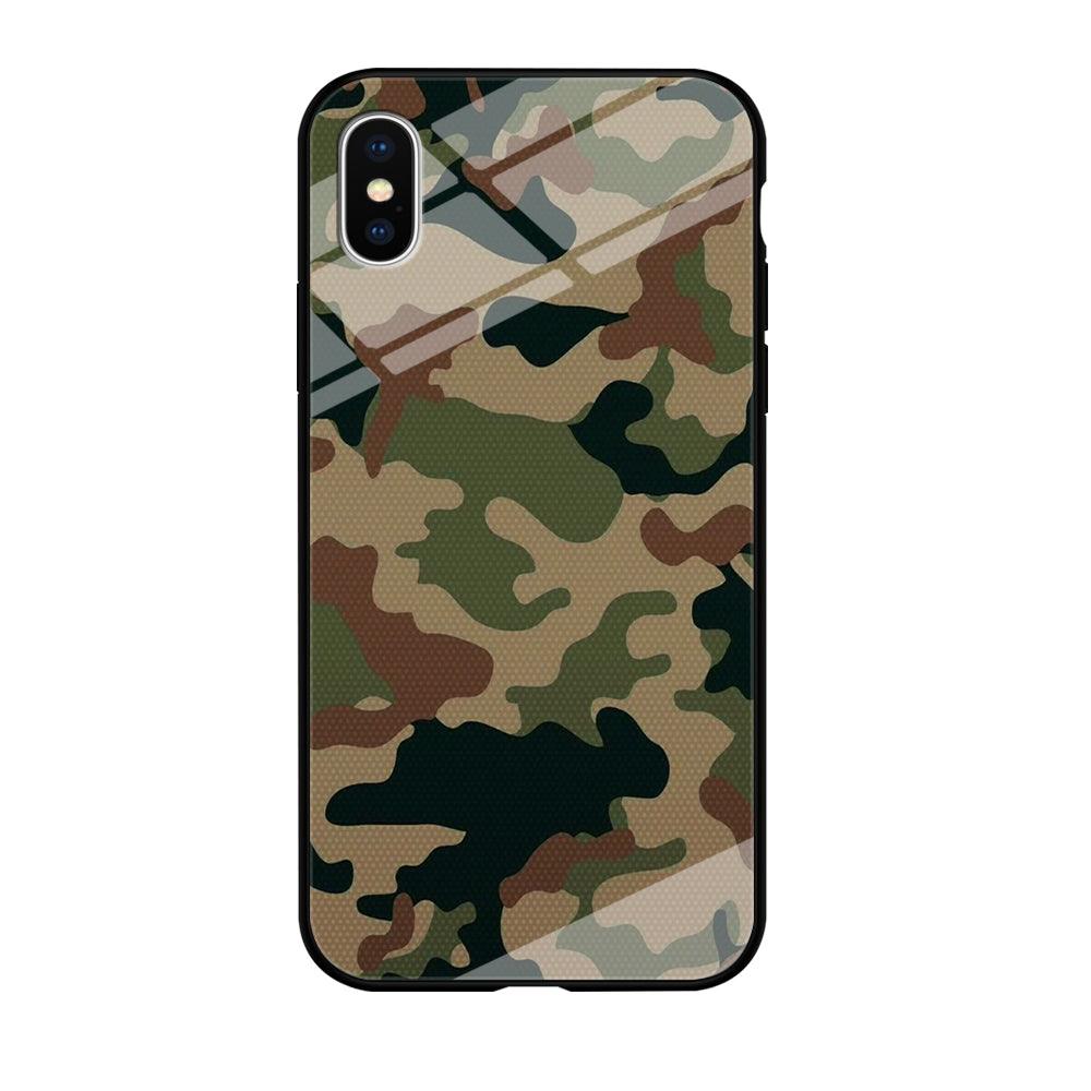 Army Pattern 003 iPhone Xs Case-Tempered Glass Case-Xtracase