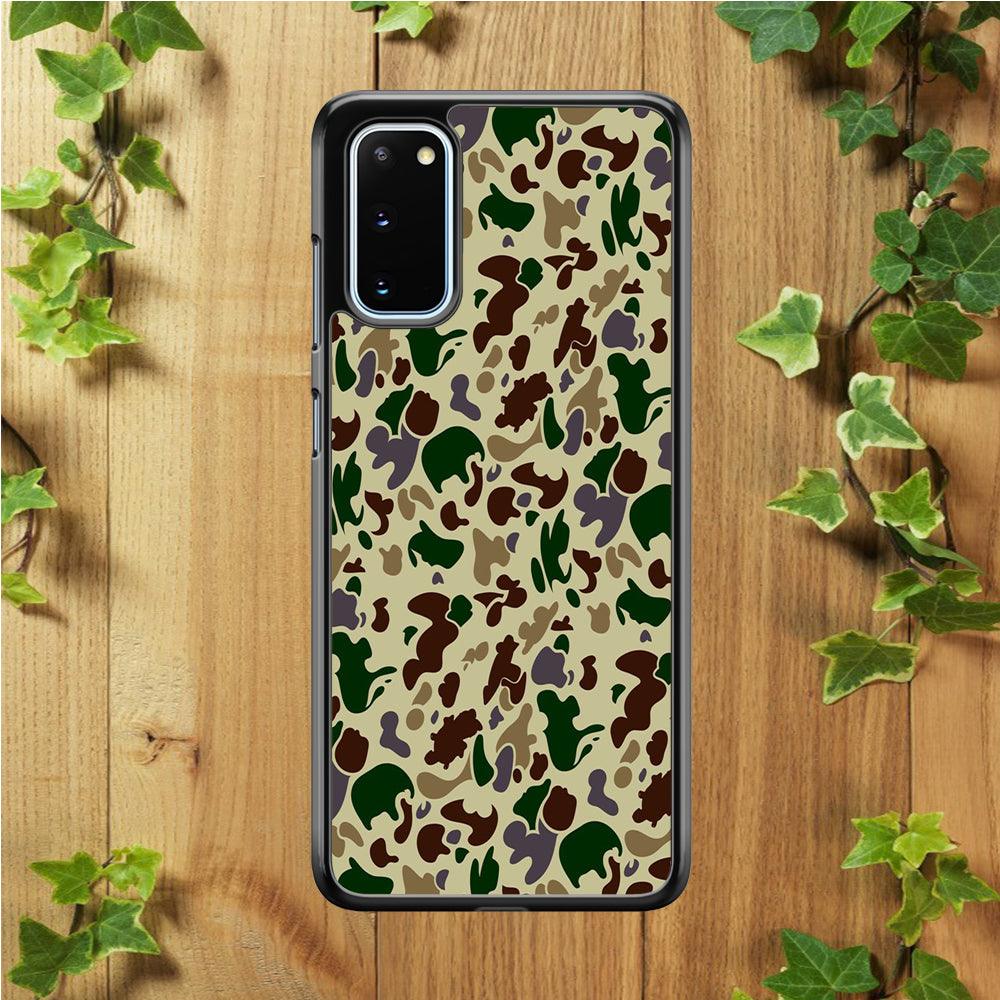 Army Pattern 005 Samsung Galaxy S20 Case-Rubber / White (2D Case)-Xtracase