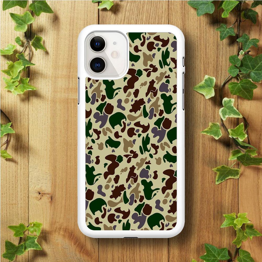 Army Pattern 005 iPhone 11 Case-Rubber / White (2D Case)-Xtracase