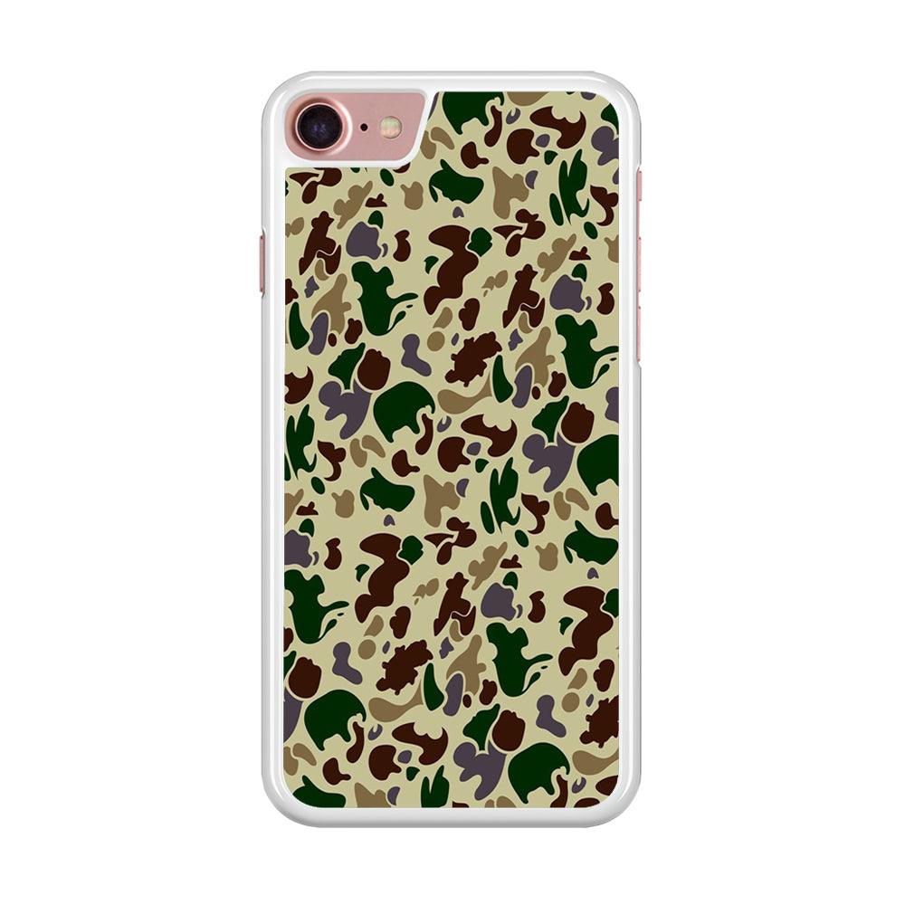 Army Pattern 005 iPhone 7 Case-Rubber / White (2D Case)-Xtracase