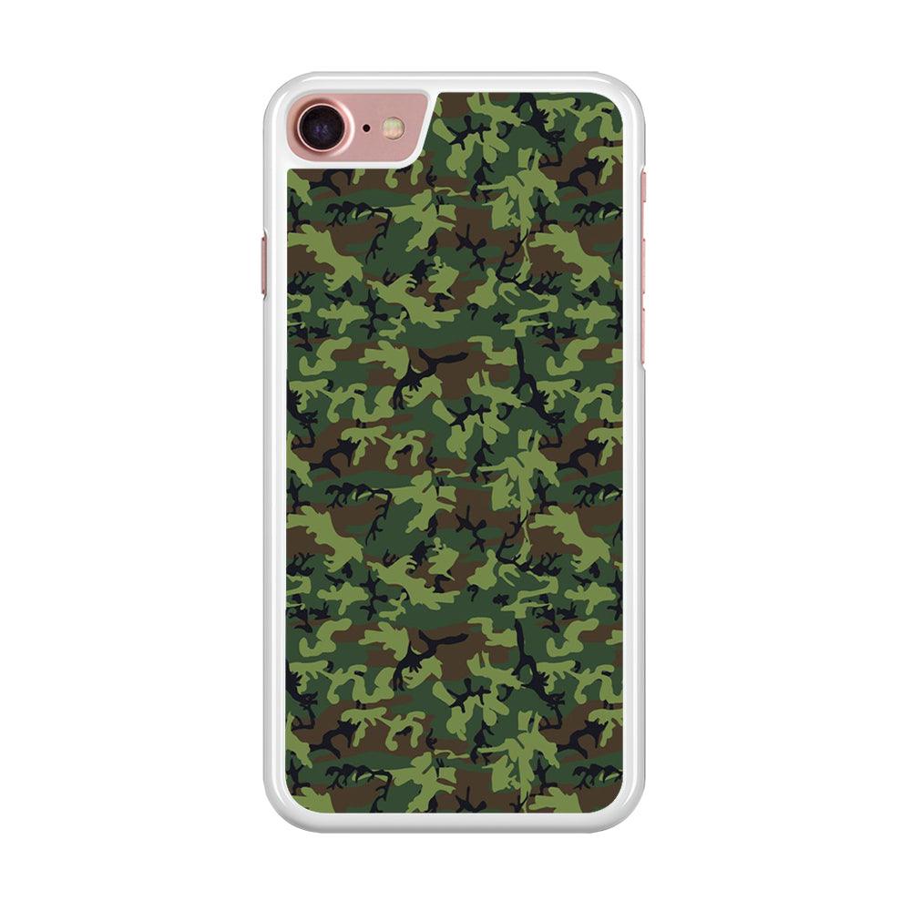 Army Pattern 006 iPhone 7 Case-Rubber / White (2D Case)-Xtracase