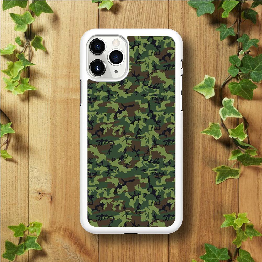Army Pattern 006 iPhone 11 Pro Case-Rubber / White (2D Case)-Xtracase