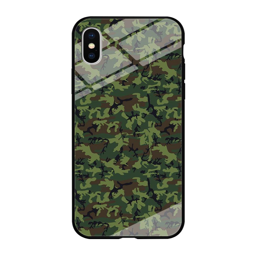 Army Pattern 006 iPhone Xs Case-Tempered Glass Case-Xtracase