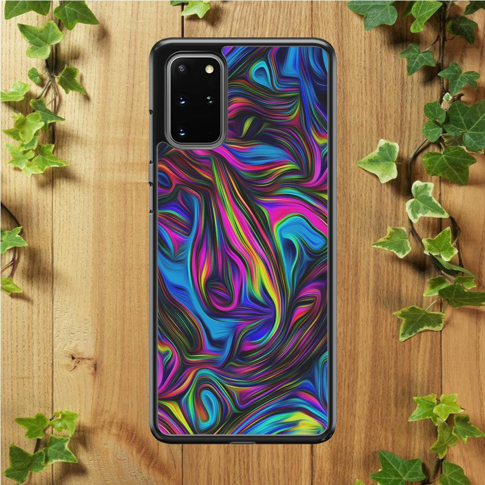 Art Abstract Color Rainbow Samsung Galaxy S20 Plus Case-Rubber / Black (2D Case)-Xtracase
