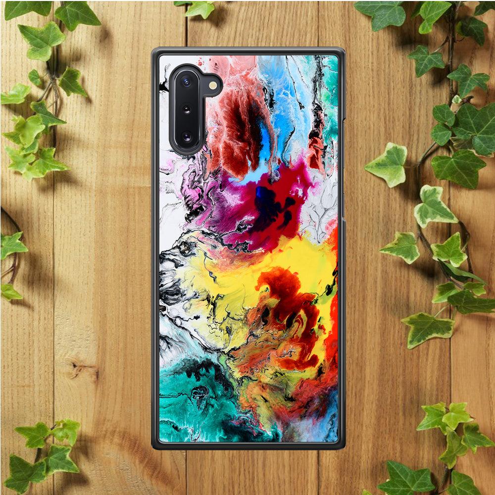 Art Abstract Painting Multicolor Samsung Galaxy Note 10 Case-Rubber / White (2D Case)-Xtracase