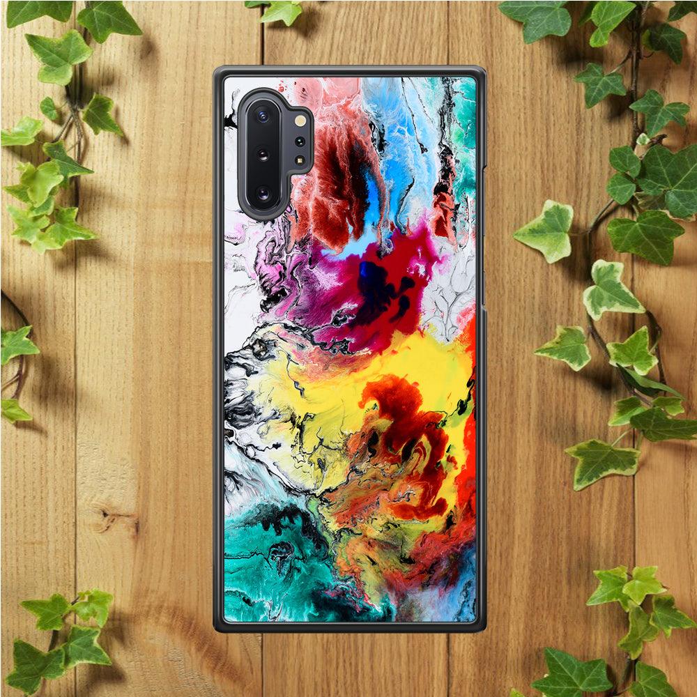 Art Abstract Painting Multicolor Samsung Galaxy Note 10 Plus Case-Rubber / White (2D Case)-Xtracase