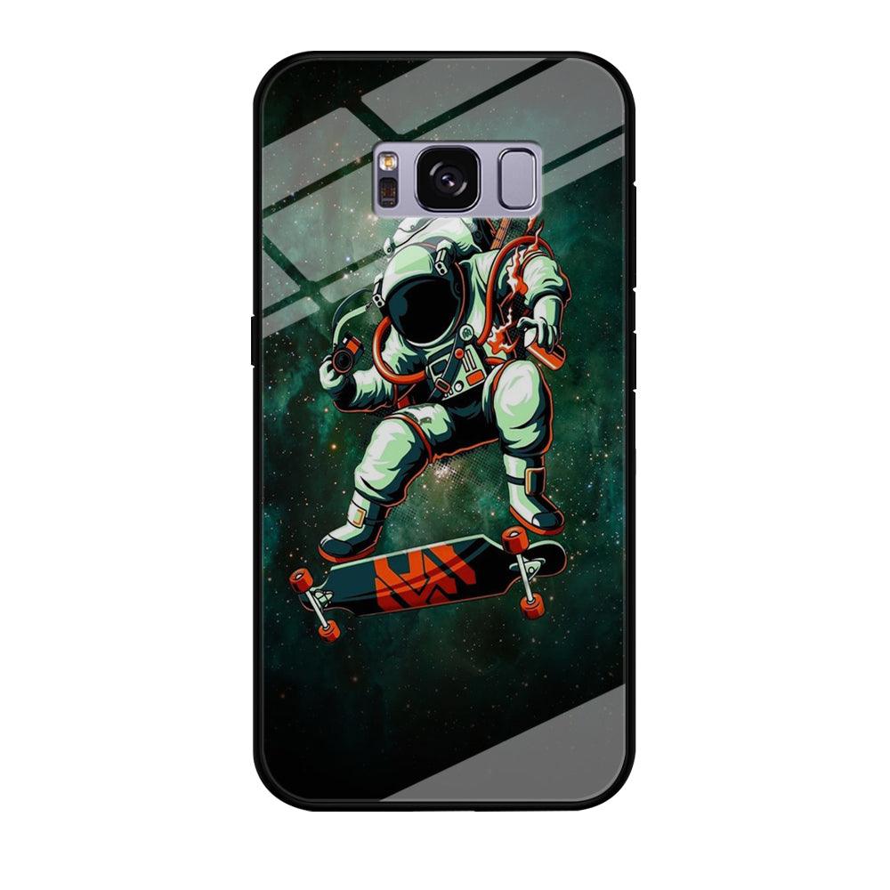 Astronaut Play Skateboard Samsung Galaxy S8 Case-Tempered Glass Case-Xtracase