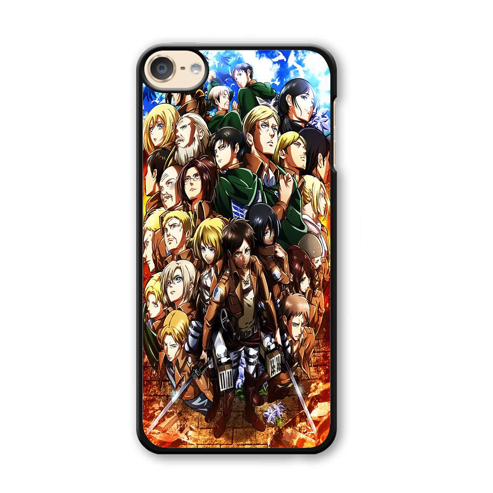 Attack On Titan Survey Corps Team iPod Touch 6 Case-Plastic / Black (2D Case)-Xtracase