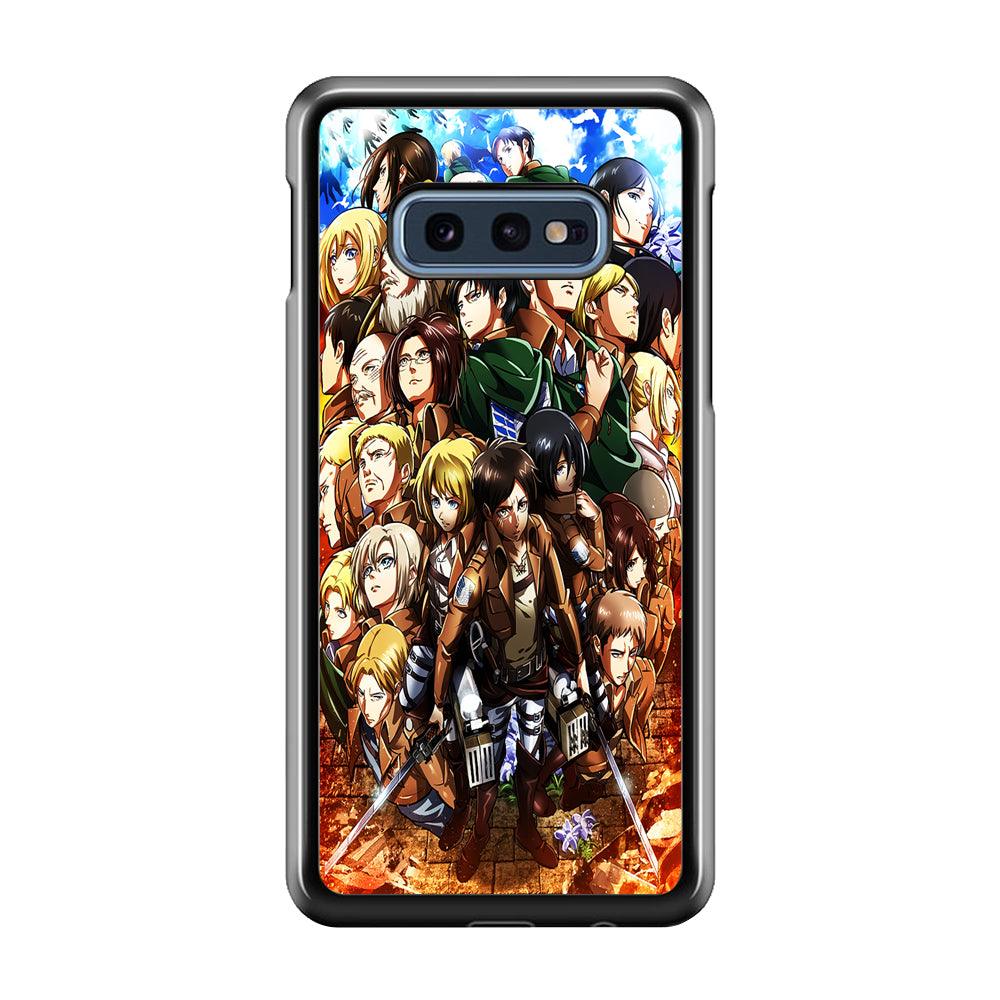 Attack On Titan Survey Corps Team Samsung Galaxy S10E Case-Rubber / Black (2D Case)-Xtracase