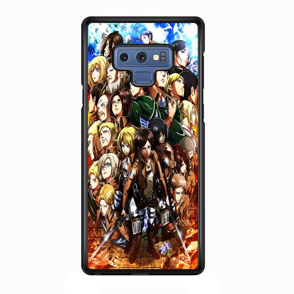Attack On Titan Survey Corps Team Samsung Galaxy Note 9 Case-Rubber / Black (2D Case)-Xtracase