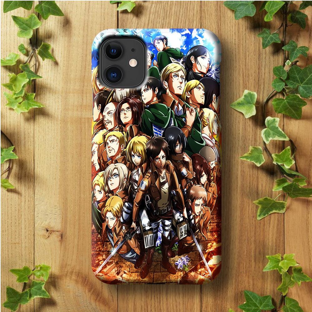 Attack On Titan Survey Corps Team iPhone 11 Case-Plastic / Full Wrap (3D Case)-Xtracase