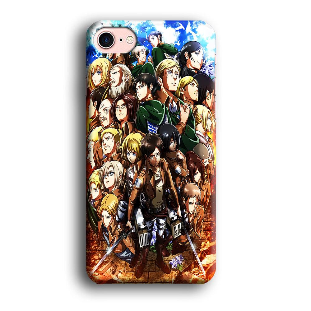 Attack On Titan Survey Corps Team iPhone SE 2020 Case-Plastic / Full Wrap (3D Case)-Xtracase