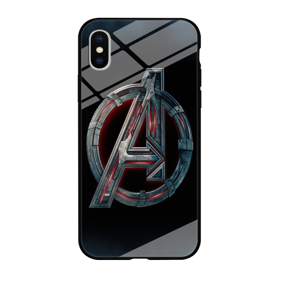 Avenger Logo iPhone X Case-Tempered Glass Case-Xtracase