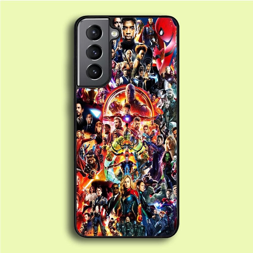 Avengers All Characters Samsung Galaxy S21 Case-Rubber / Black (2D Case)-Xtracase
