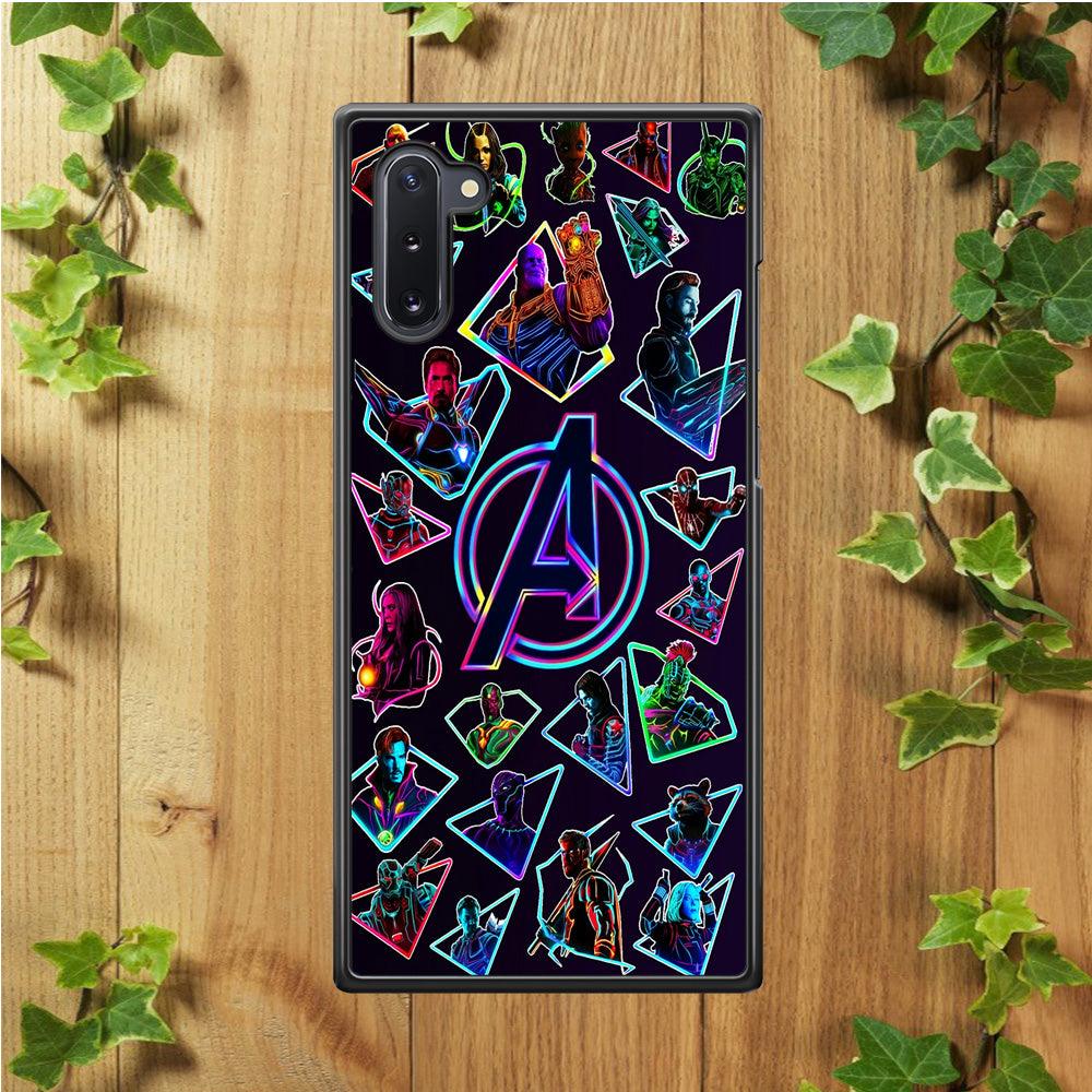 Avengers Characters Purple Samsung Galaxy Note 10 Case-Rubber / Black (2D Case)-Xtracase