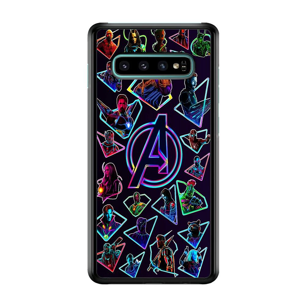 Avengers Characters Purple Samsung Galaxy S10 Plus Case-Rubber / Black (2D Case)-Xtracase