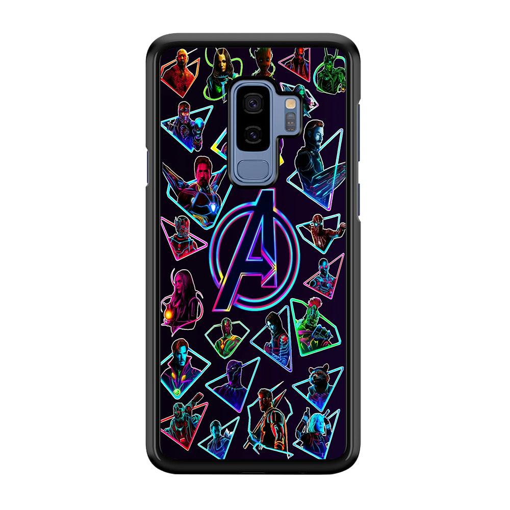 Avengers Characters Purple Samsung Galaxy S9 Plus Case-Rubber / Black (2D Case)-Xtracase