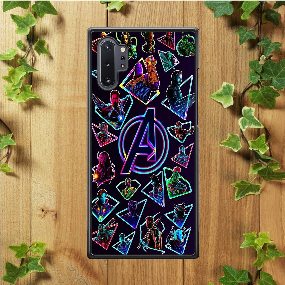 Avengers Characters Purple Samsung Galaxy Note 10 Plus Case-Rubber / White (2D Case)-Xtracase