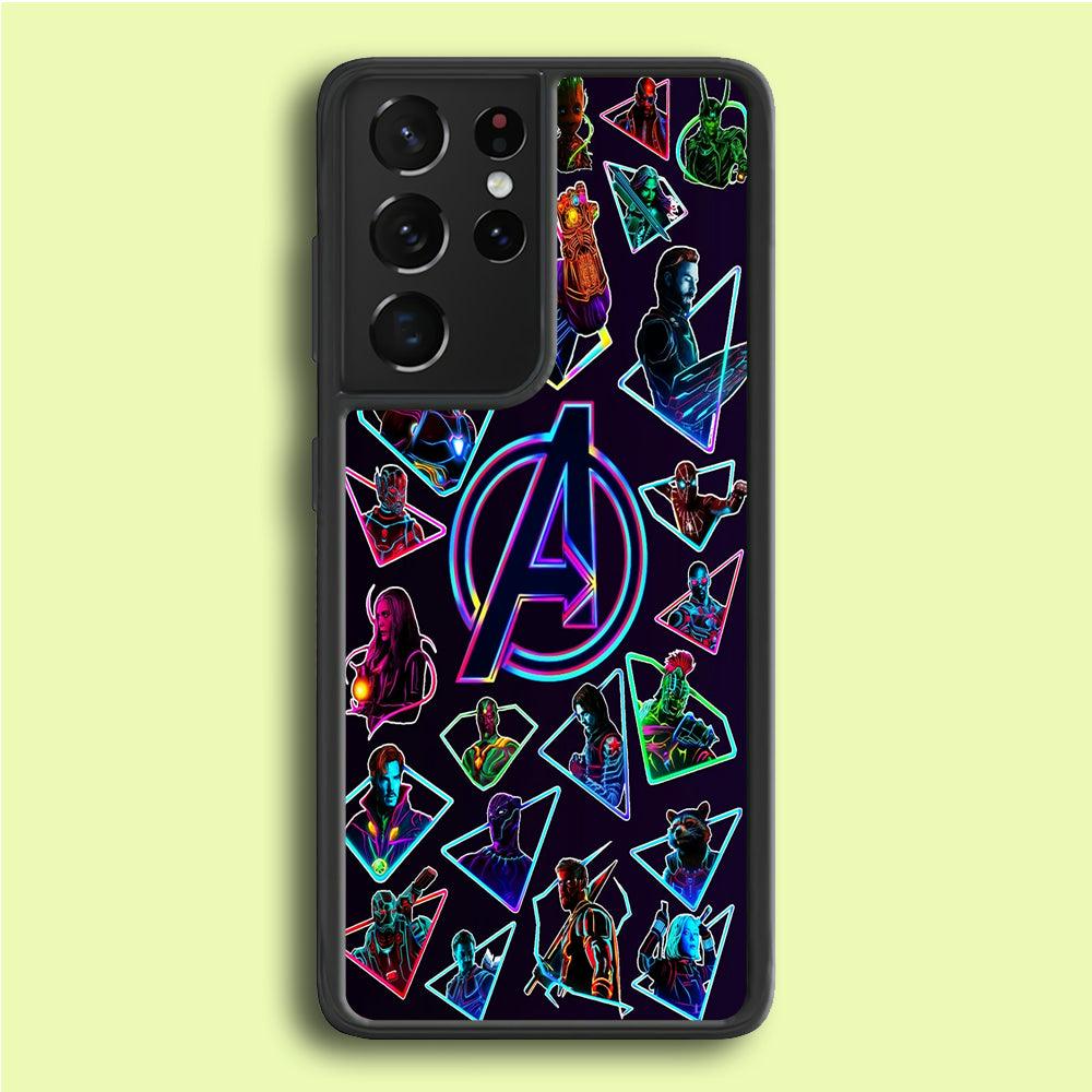 Avengers Characters Purple Samsung Galaxy S25 Ultra Case-Rubber / White (2D Case)-Xtracase