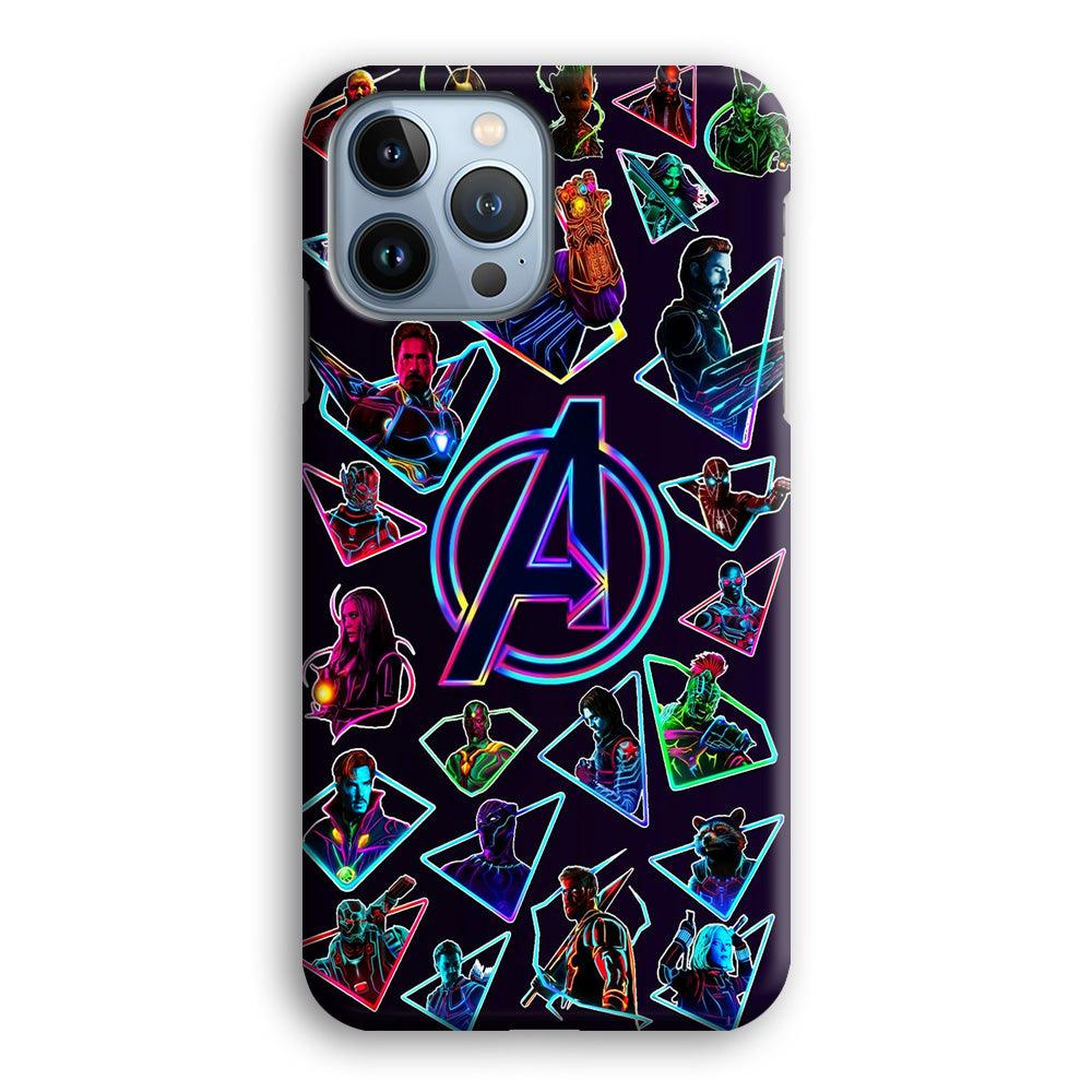 Avengers Characters Purple iPhone 13 Pro Max Case-Plastic / Full Wrap (3D Case)-Xtracase