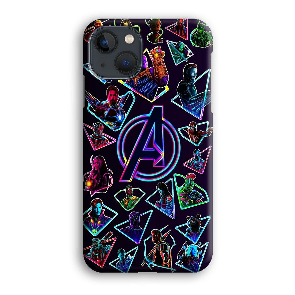 Avengers Characters Purple iPhone 13 Mini Case-Plastic / Full Wrap (3D Case)-Xtracase
