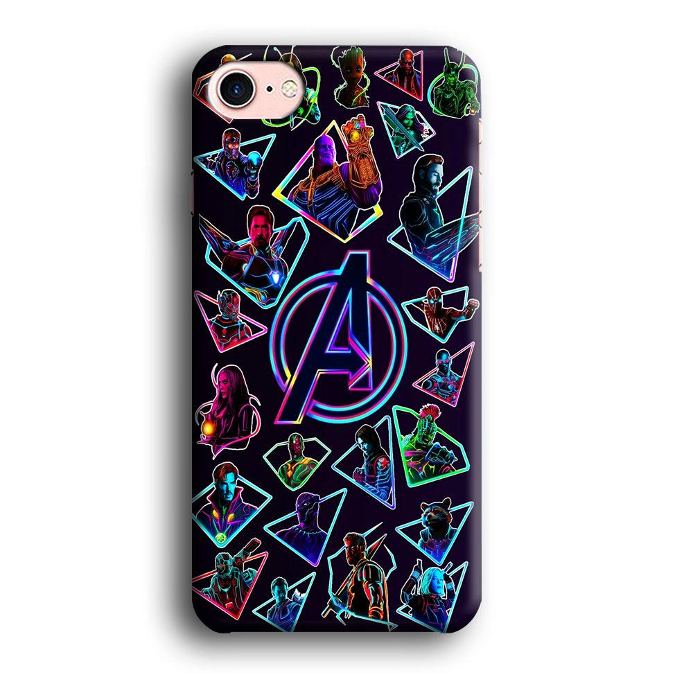 Avengers Characters Purple iPhone SE 2020 Case-Plastic / Full Wrap (3D Case)-Xtracase