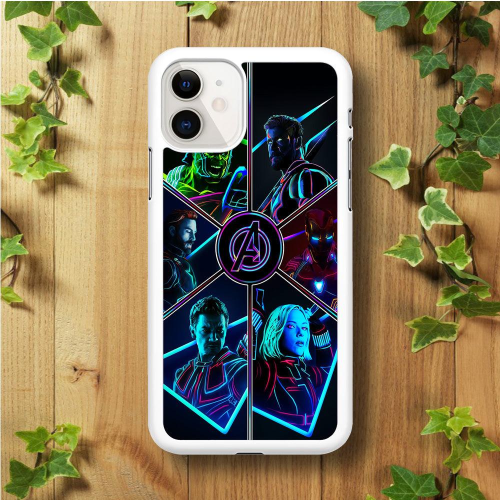 Avengers Team iPhone 11 Case-Rubber / White (2D Case)-Xtracase