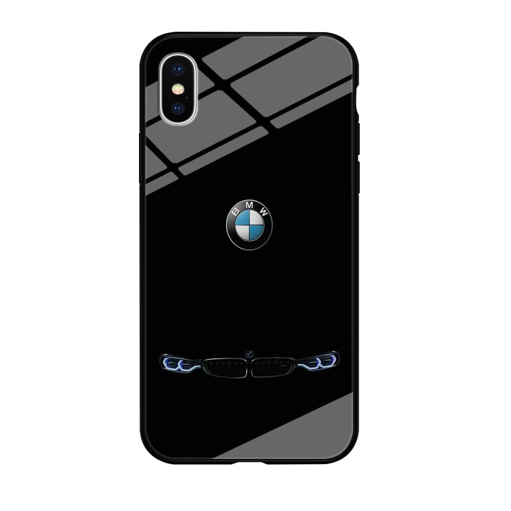 BMW Logo Black iPhone X Case-Tempered Glass Case-Xtracase