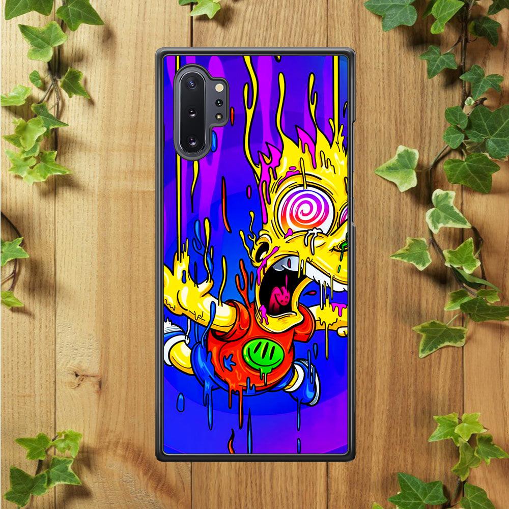 Bart Simpson Abstract Samsung Galaxy Note 10 Plus Case-Rubber / White (2D Case)-Xtracase